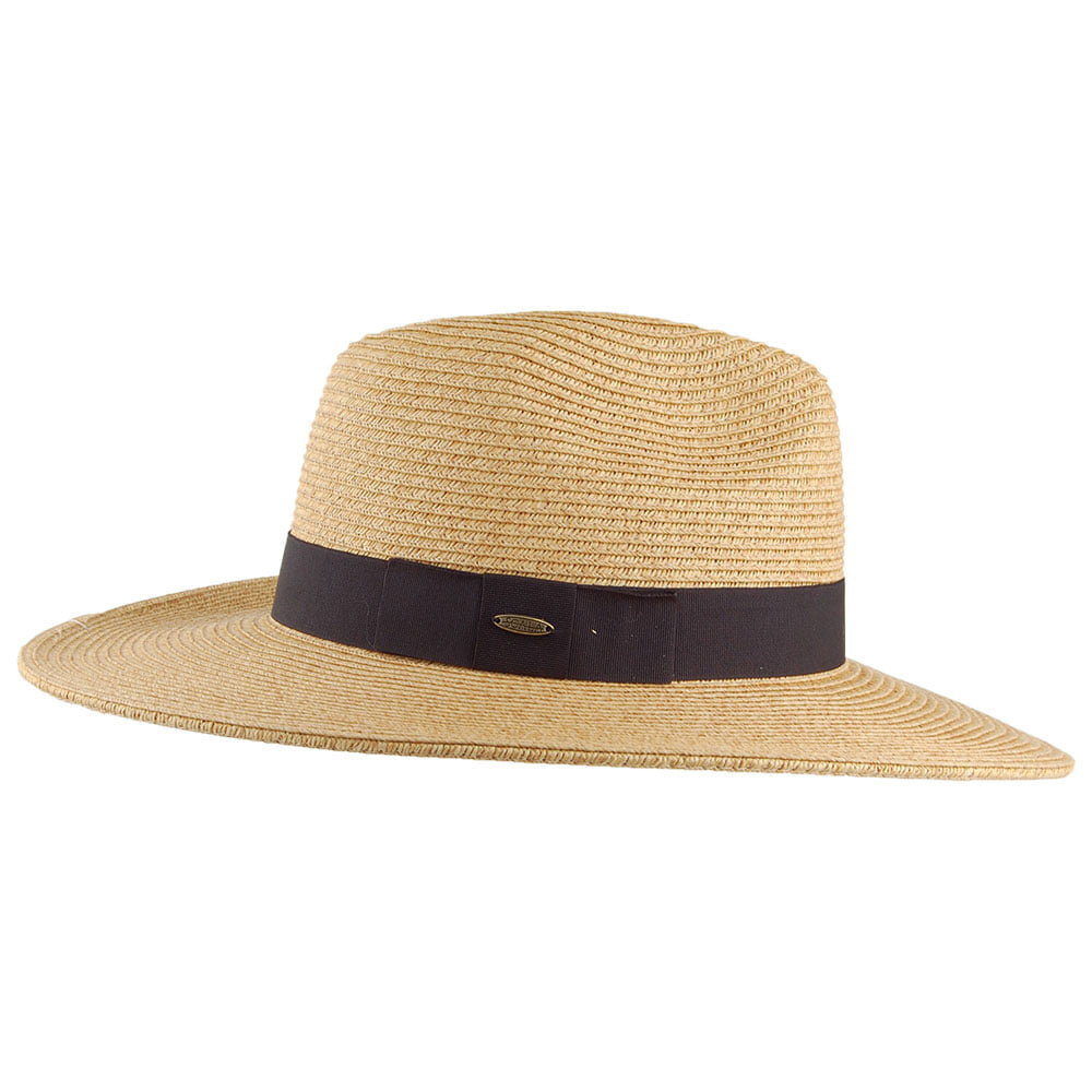 Scala Hats Helena Wide Brim Fedora Hat - Toast