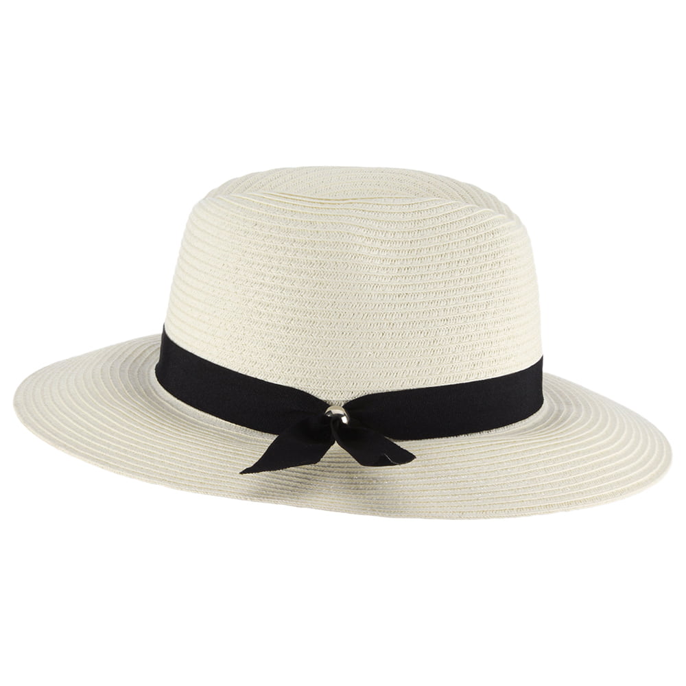 Scala Hats Beatty Paper Braid Safari Fedora Hat - Ivory