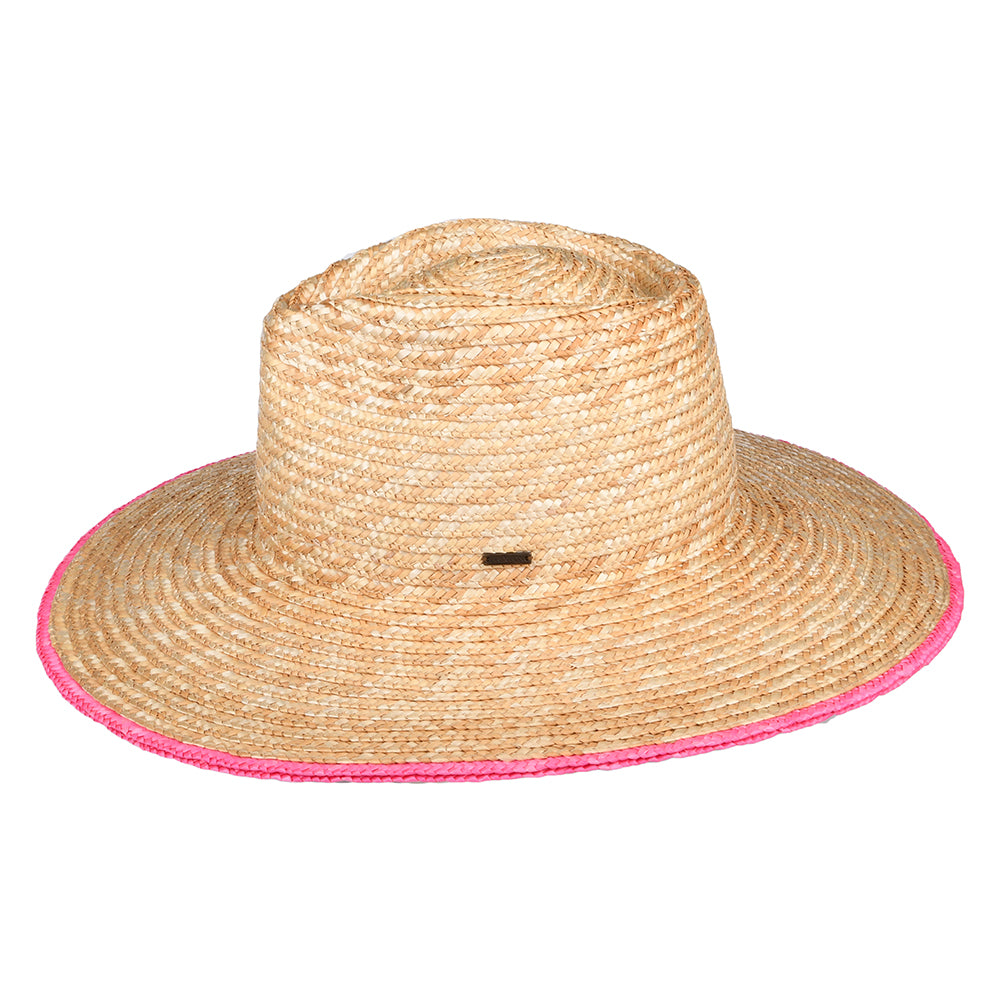 Brixton Hats Joanna Festival Straw Sun Hat - Natural-Pink