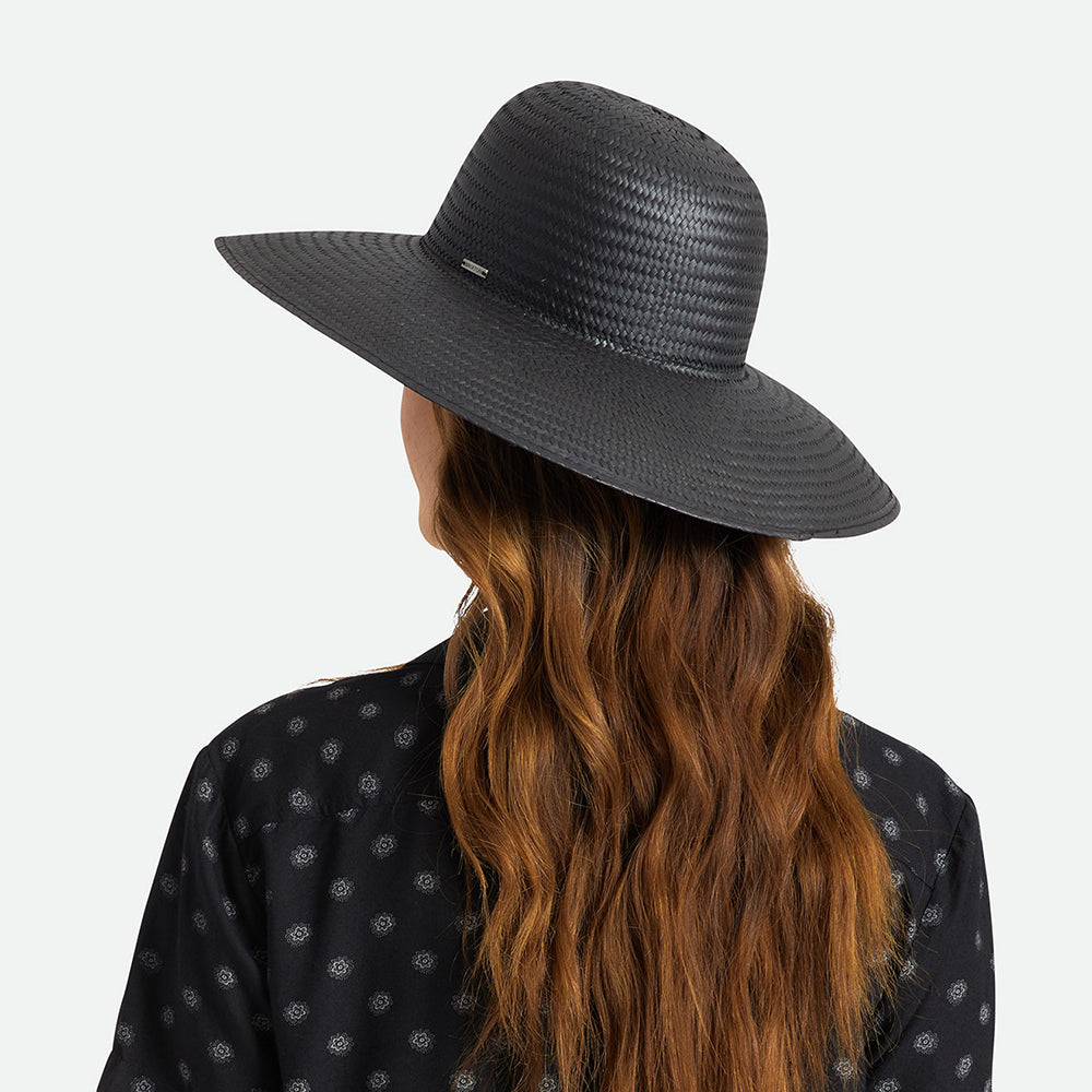 Brixton Hats Janae Wide Brim Straw Sun Hat - Black