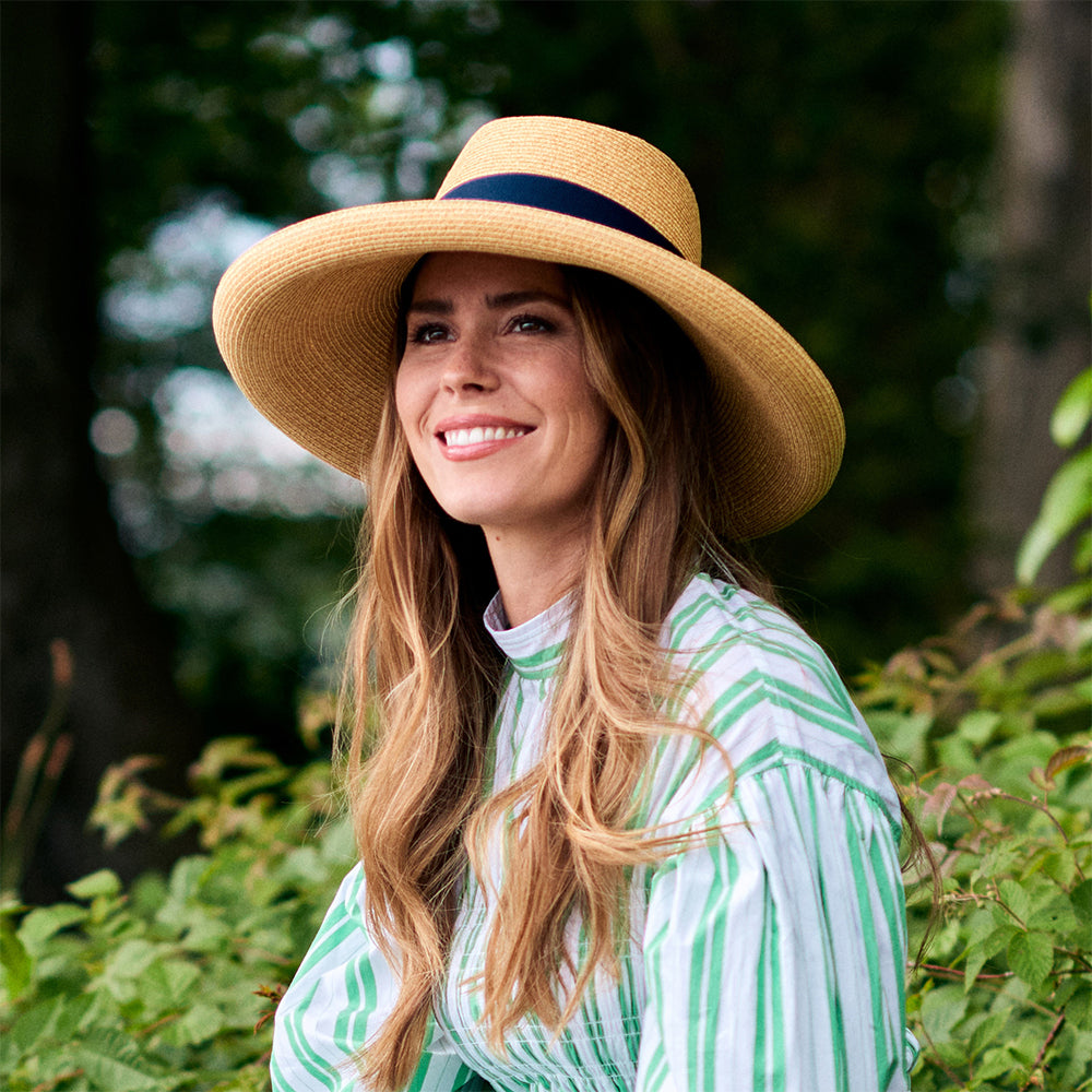 Failsworth Hats Sissinghurst Straw Sun Hat with Bow - Natural