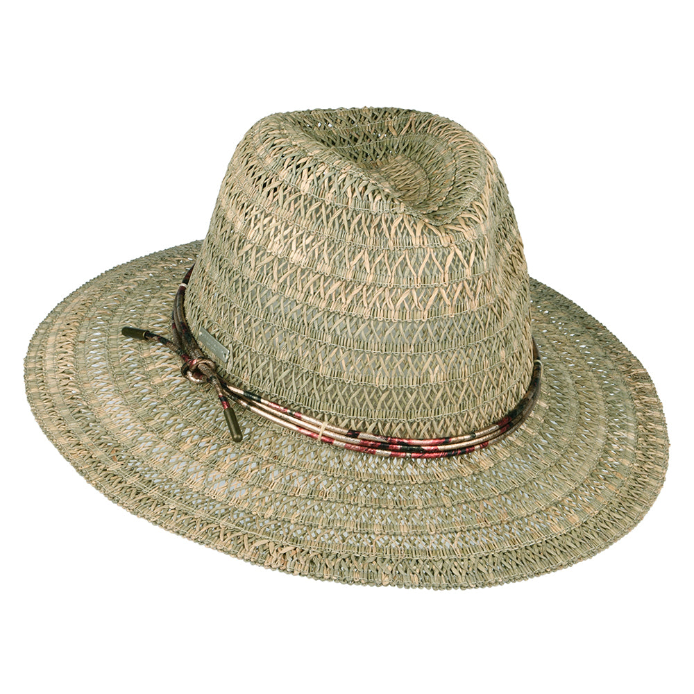 Seeberger Hats Patterned Straw Fedora Hat - Natural