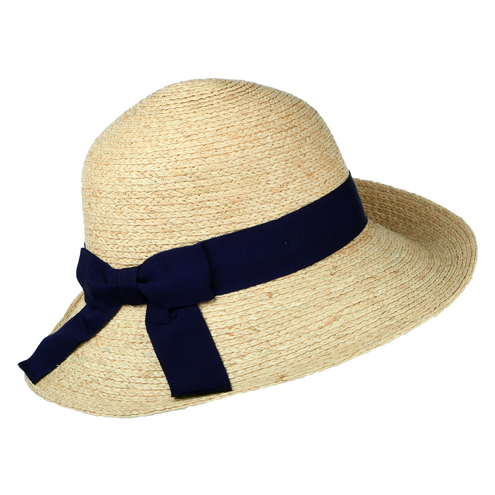 Failsworth Hats Bronte Straw Sun Hat - Natural-Navy