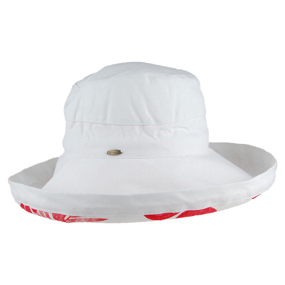 Scala Hats Aninata Cotton Packable Sun Hat - White