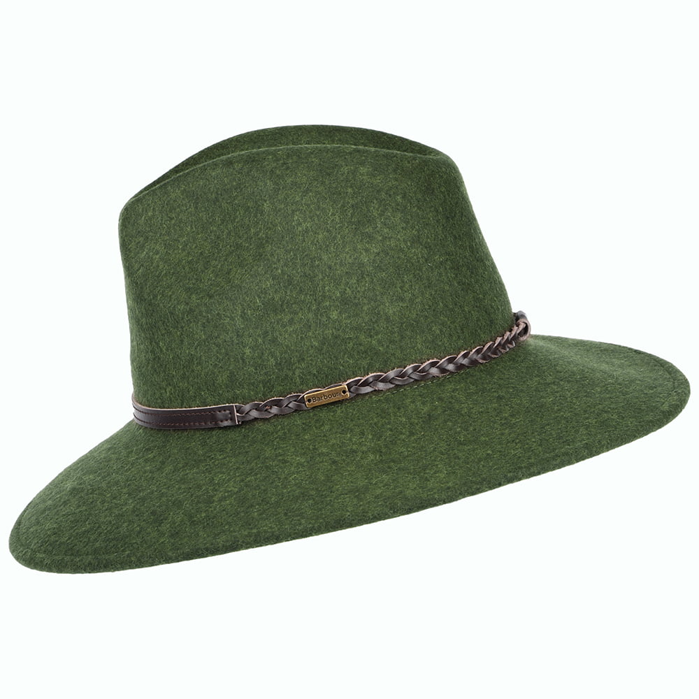 Barbour Hats Tack Wool Felt Fedora Hat - Olive