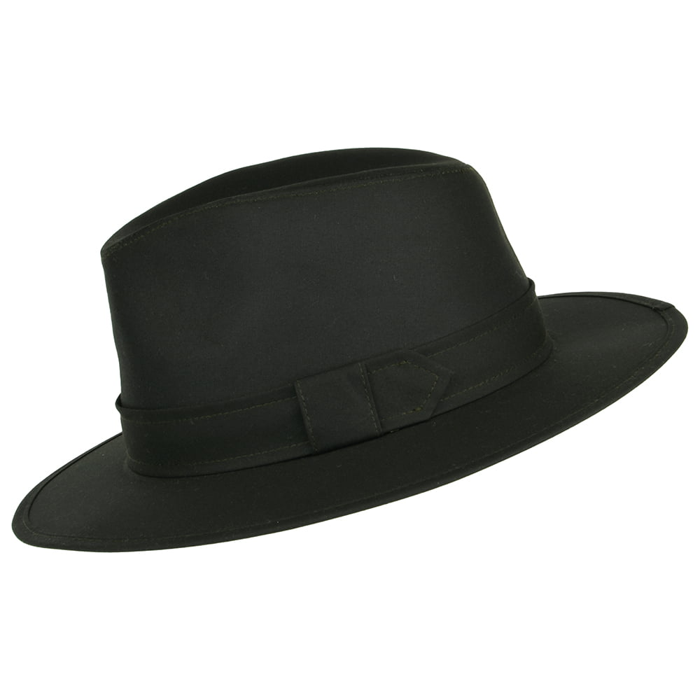 Failsworth Hats Drifter Wax Cotton Fedora Hat - Olive