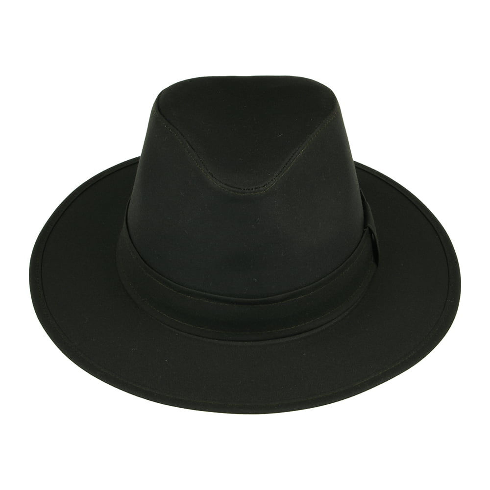 Failsworth Hats Drifter Wax Cotton Fedora Hat - Olive