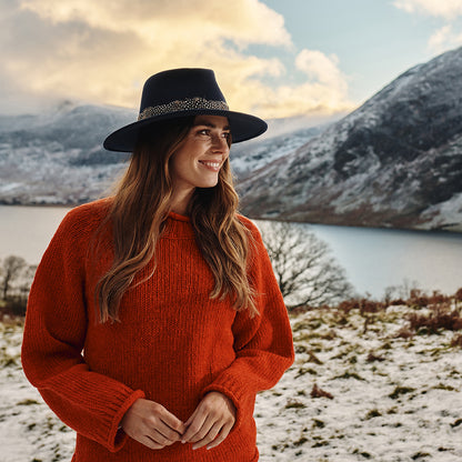 Failsworth Hats Country Feather Fedora Hat - Navy Blue