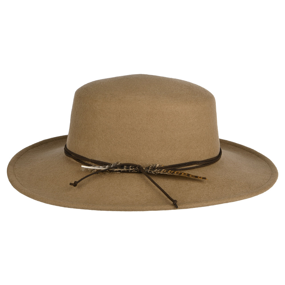 Scala Hats Dunia Wool Felt Boater Hat - Camel