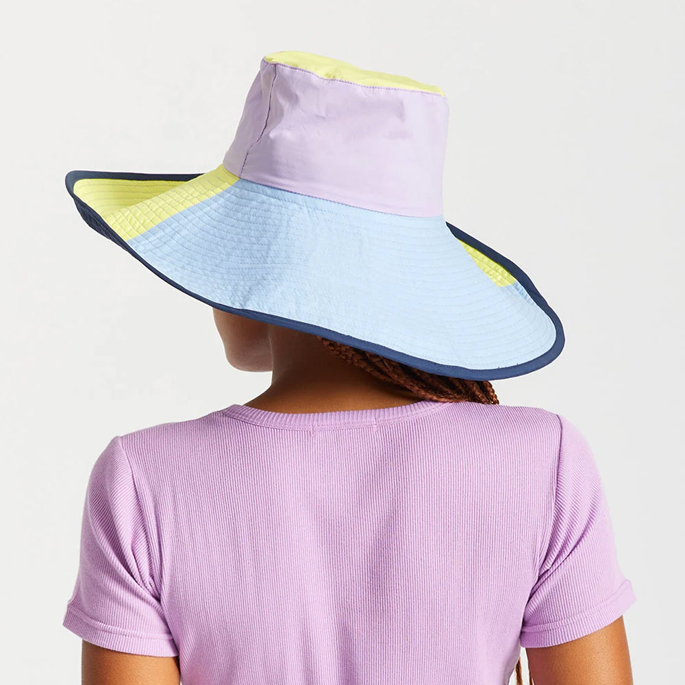 Brixton Hats Maddie Wide Brim Packable Bucket Hat - Purple-Yellow-Blue