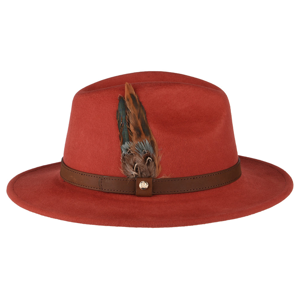 Failsworth Hats Showerproof Wool Felt Fedora Hat - Ginger