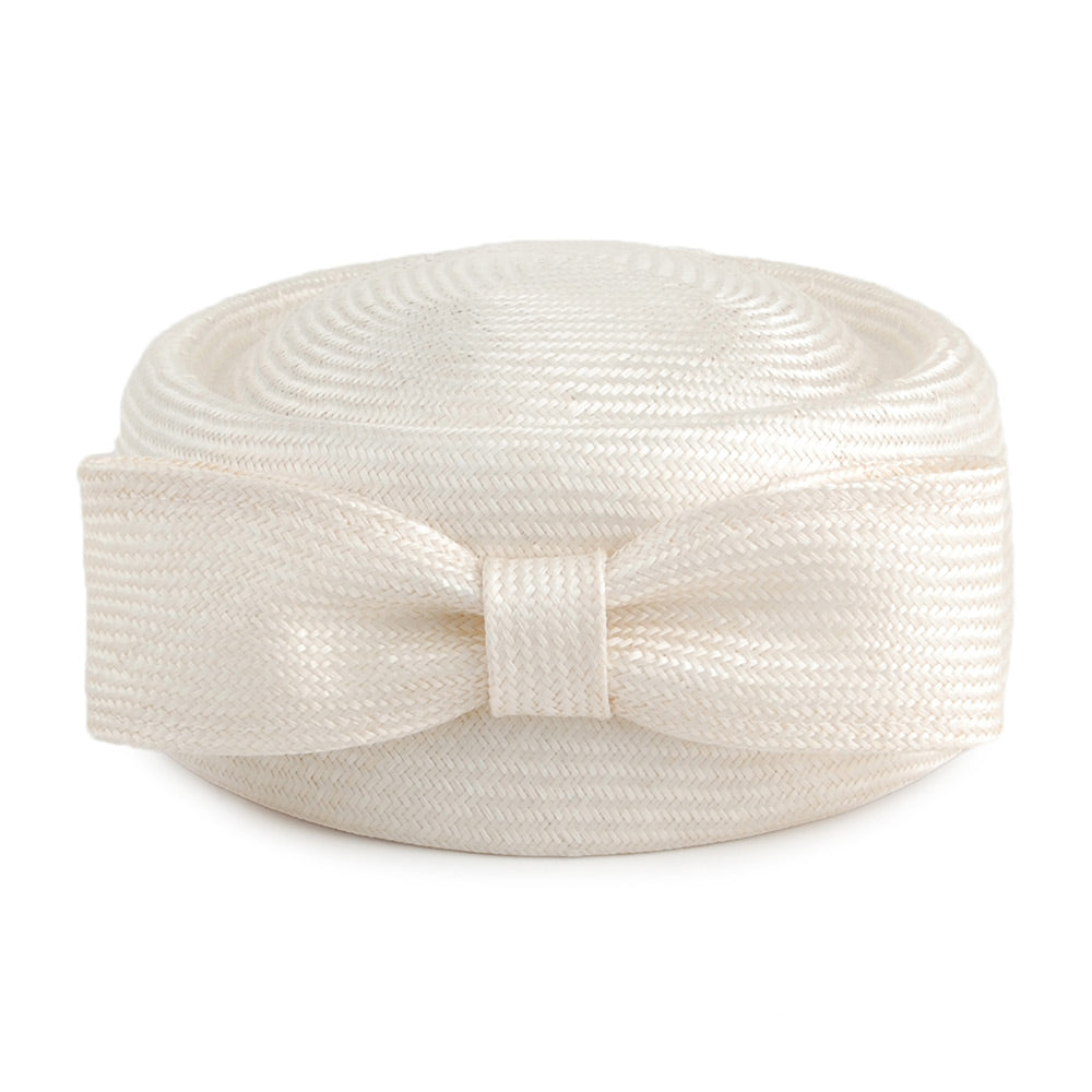 Whiteley Hats Jackie O Straw Pillbox Hat - Ivory