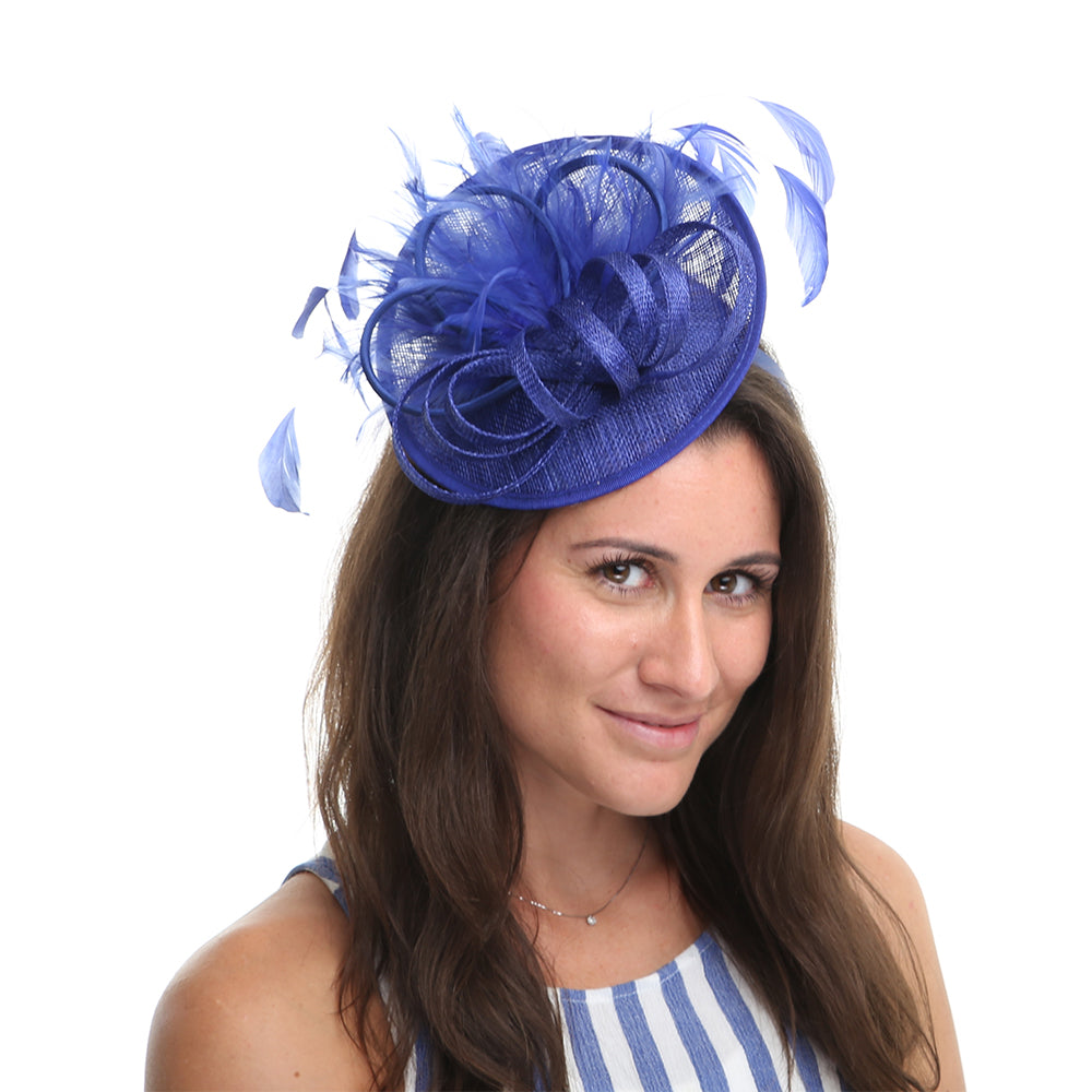 Jane Anne Designs Aria Disc Fascinator - Cobalt – Village Hats