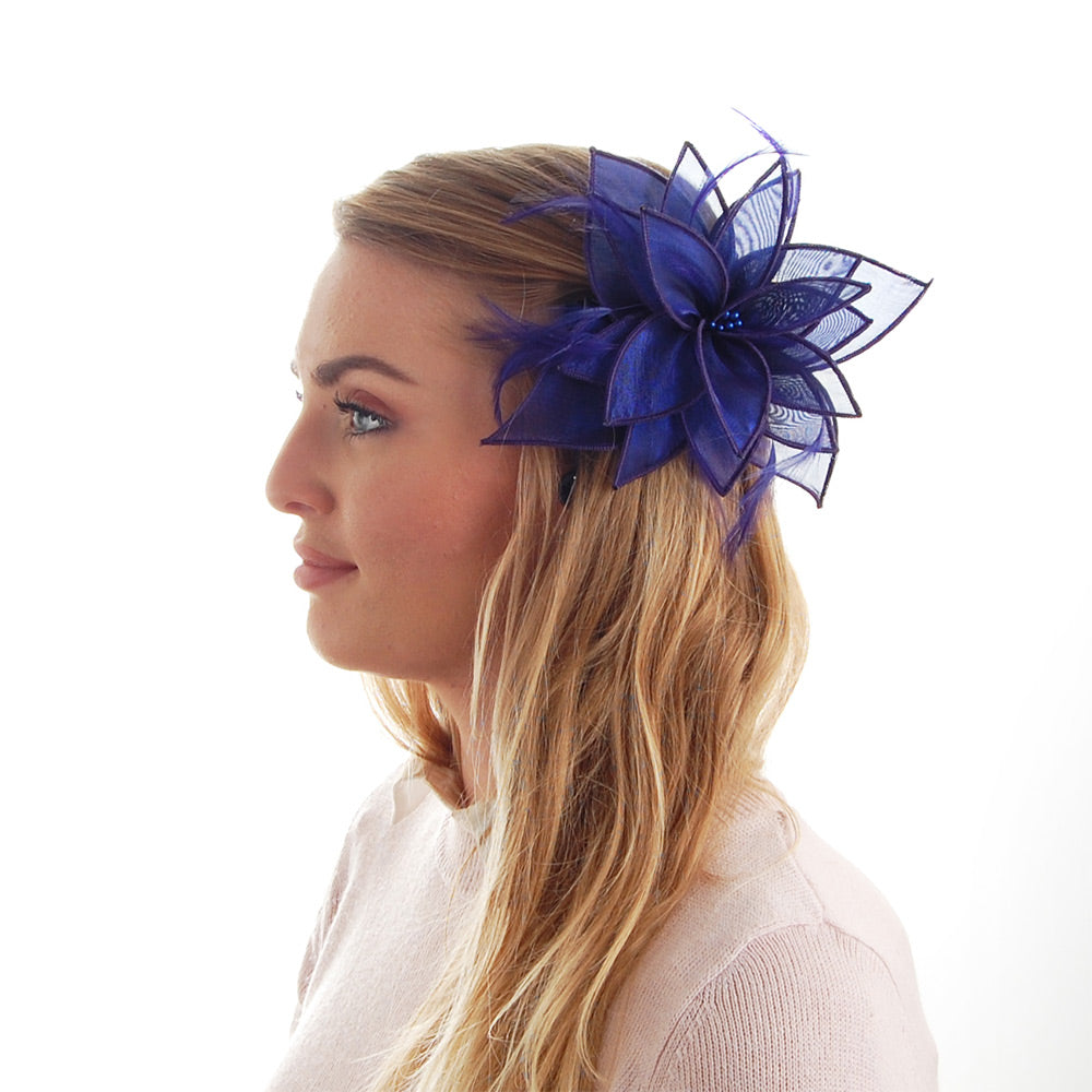 Failsworth Hats Organza Clip-On Lily Fascinator - Blue