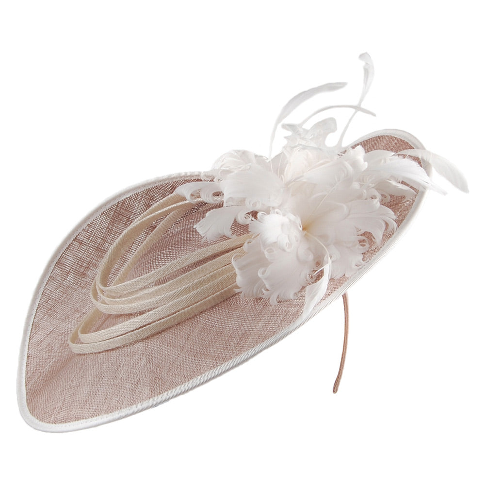 Failsworth Hats Venus Disc Fascinator - Grey-Ivory