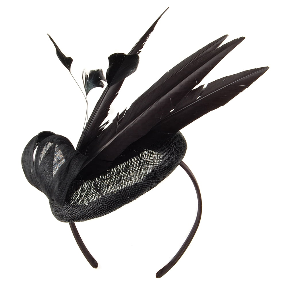 Failsworth Hats Ariel Feather Pillbox Hat - Black