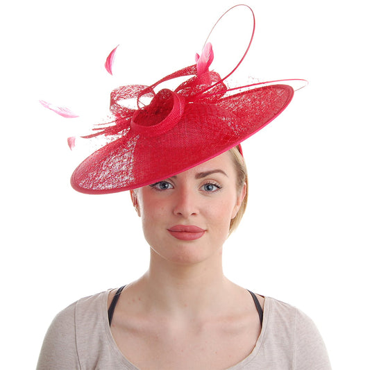 Failsworth Hats Lunar Disc Fascinator - Red