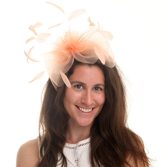 Jane Anne Designs Ferne Fascinator - Peach