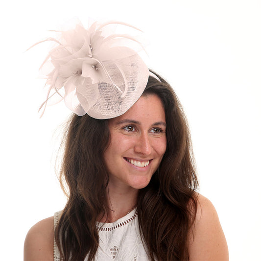 Jane Anne Designs Dahlia Pillbox Fascinator - Light Pink