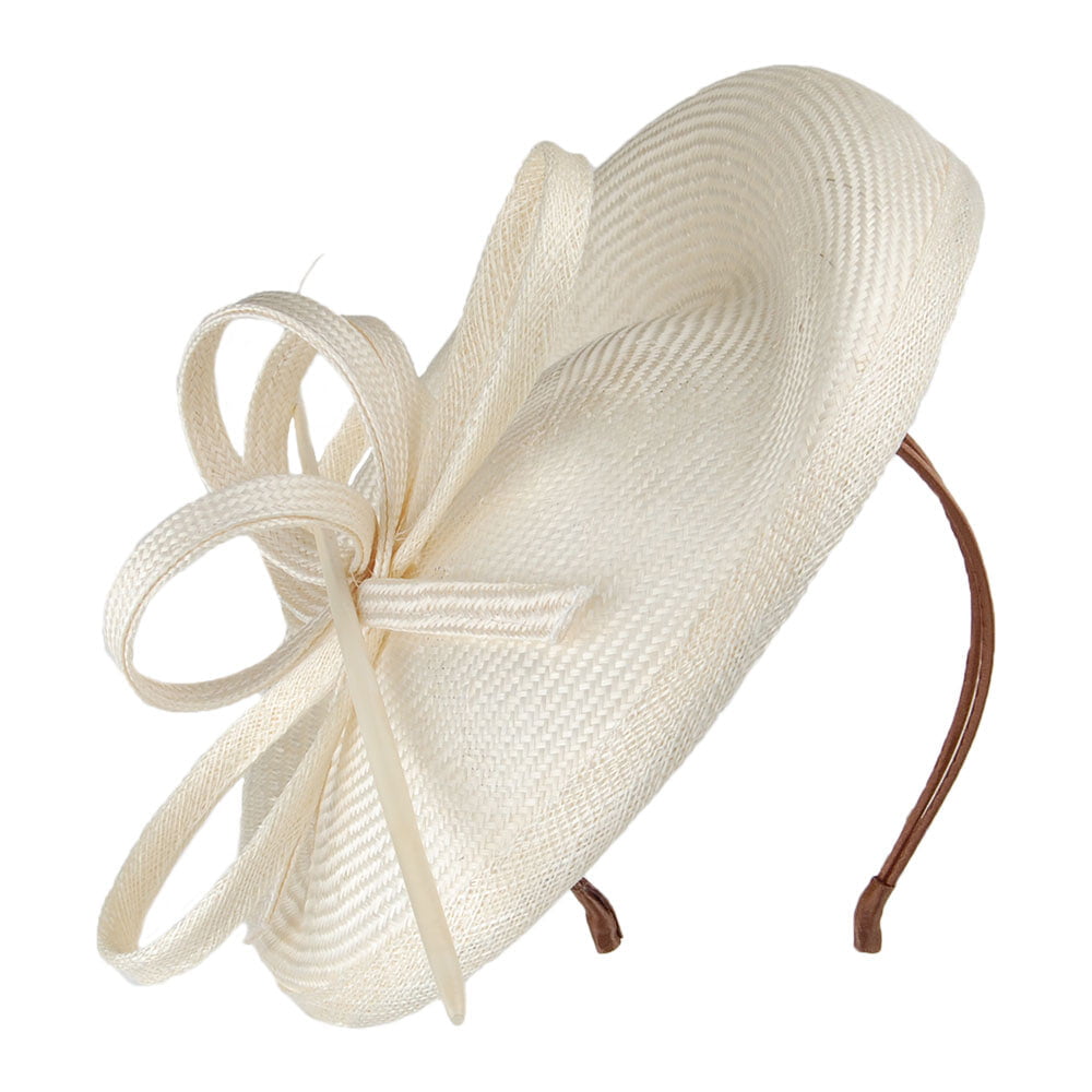 Whiteley Hats Bella Straw Disc Fascinator - Ivory – Village Hats