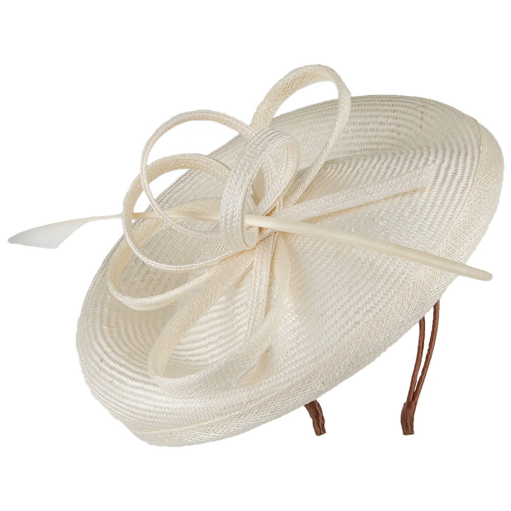 Whiteley Hats Bella Straw Disc Fascinator - Ivory