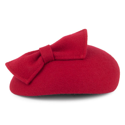 Whiteley Hats Kate Pillbox Hat with Bow - Red