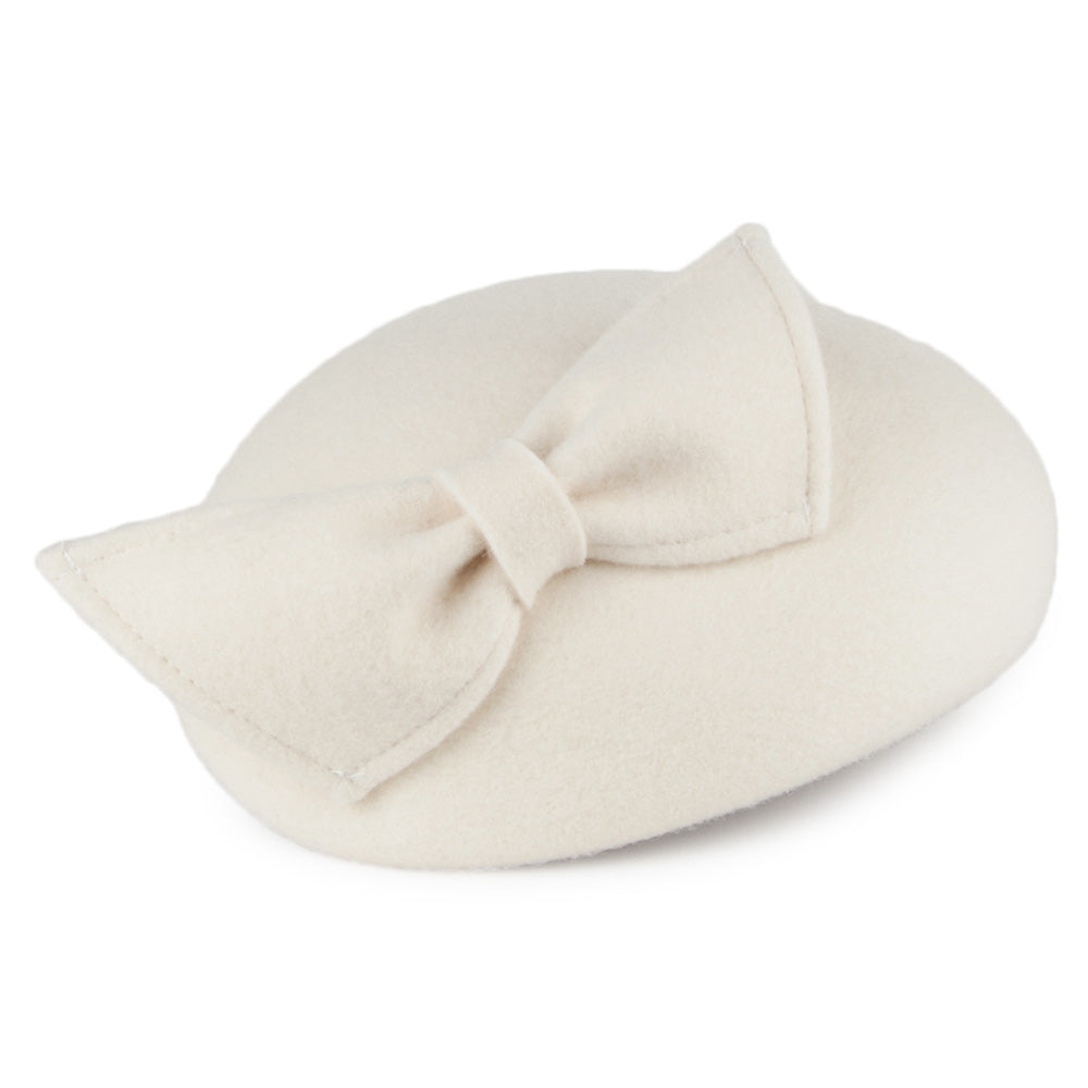 Whiteley Hats Kate Pillbox Hat with Bow - Winter White