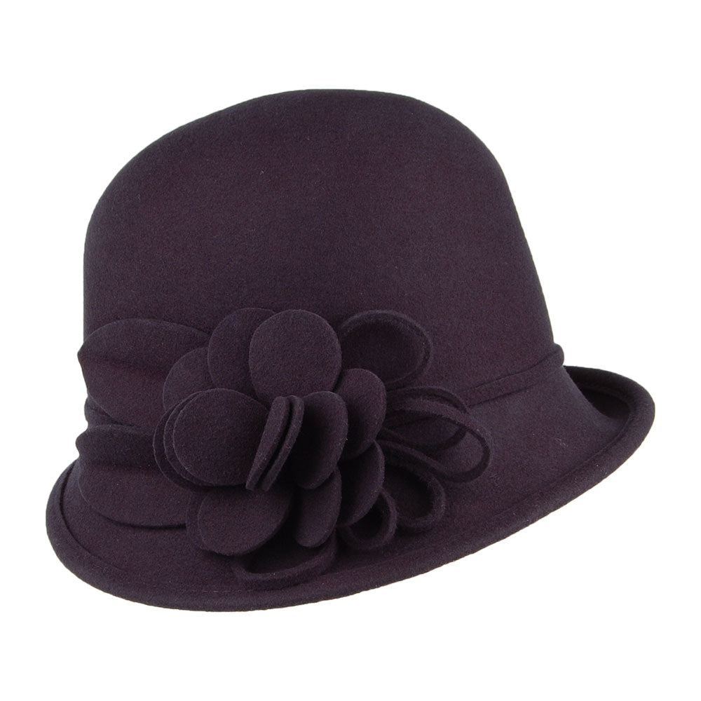 Failsworth Hats Alice Wool Felt Cloche - Navy Blue