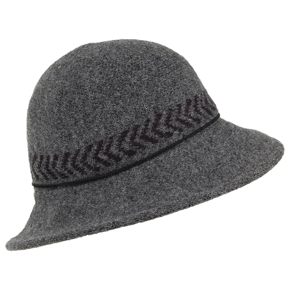 Callanan Hats Mattie Wool Blend Cloche - Charcoal