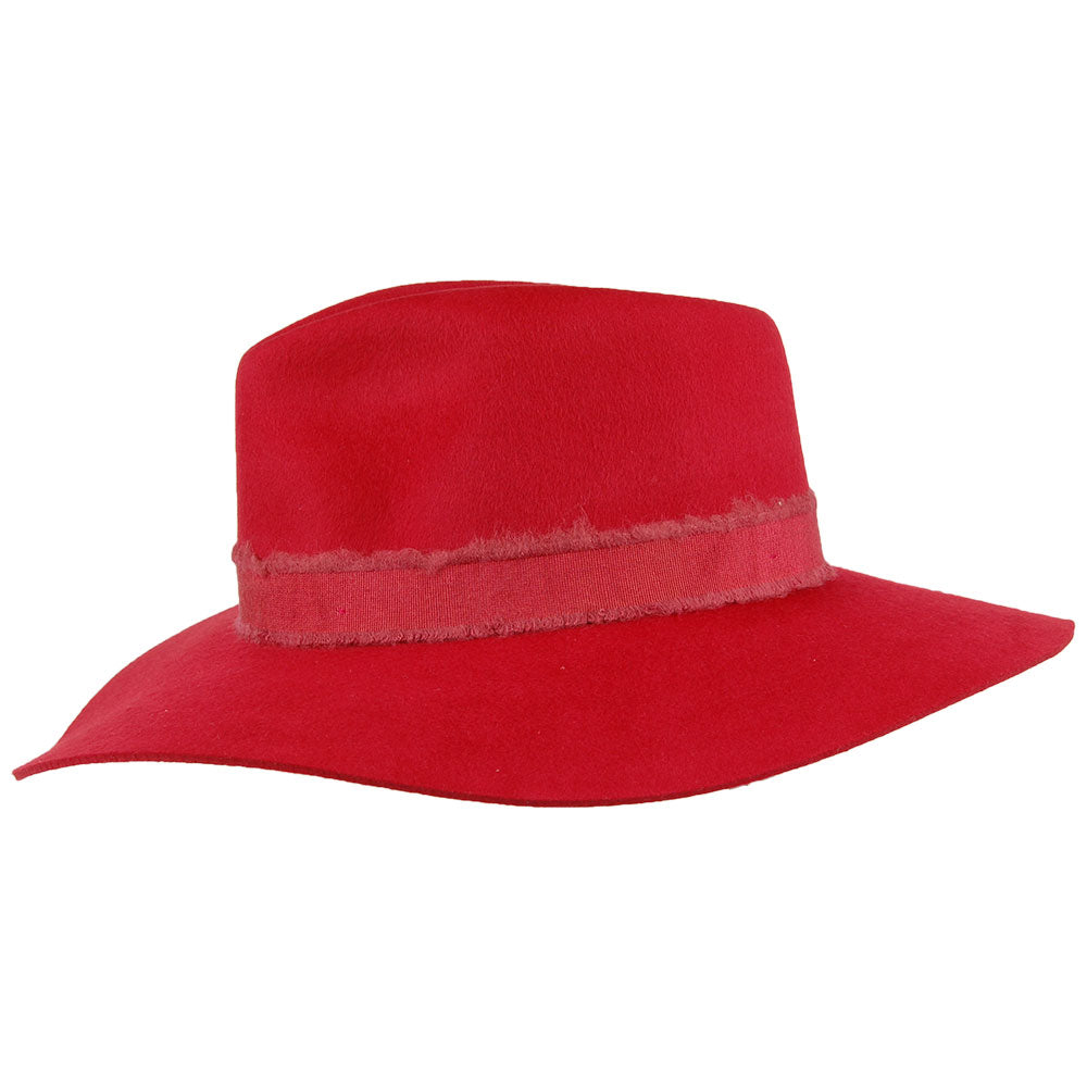 Brixton Hats Ella Wide Brim Fedora Hat - Red