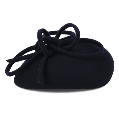 Whiteley Hats Rosey Wool Pillbox Hat with Swirl - Navy Blue