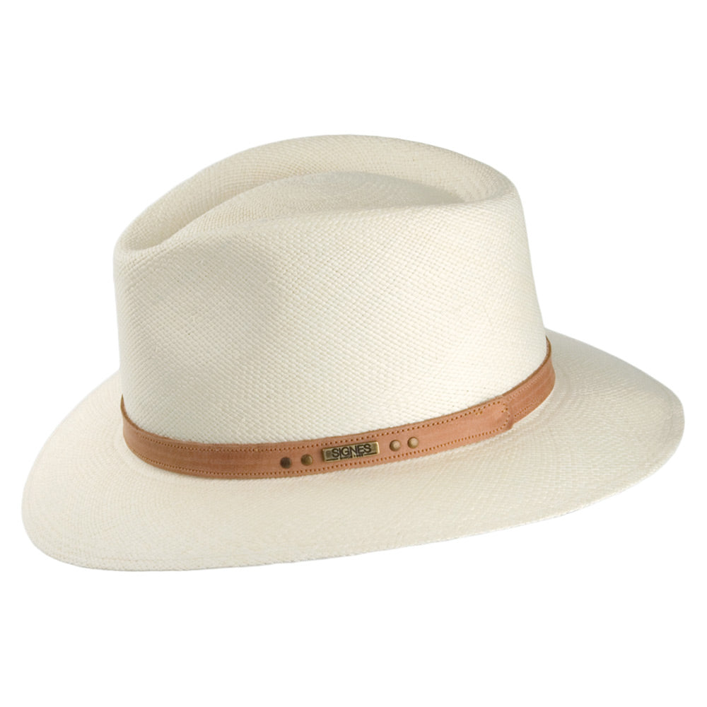 Signes Hats Cordoba Safari Panama Fedora - Natural