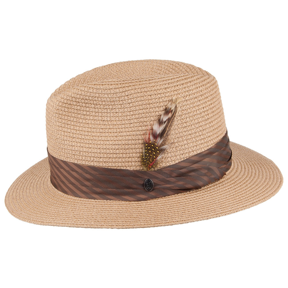 Jaxon & James Toyo Braided Fedora - Cappuccino