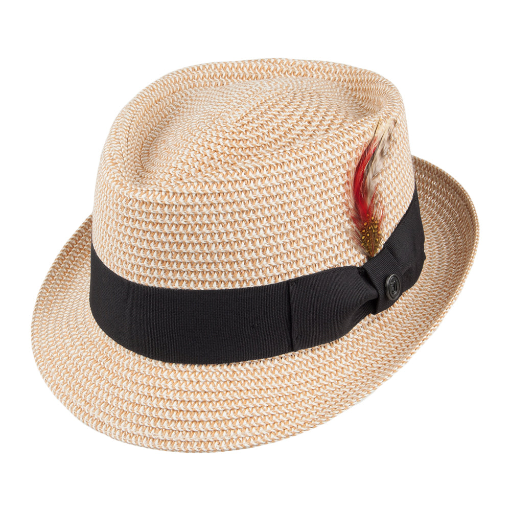 Jaxon & James Diamond Crown Toyo Braided Pork Pie Hat - Natural