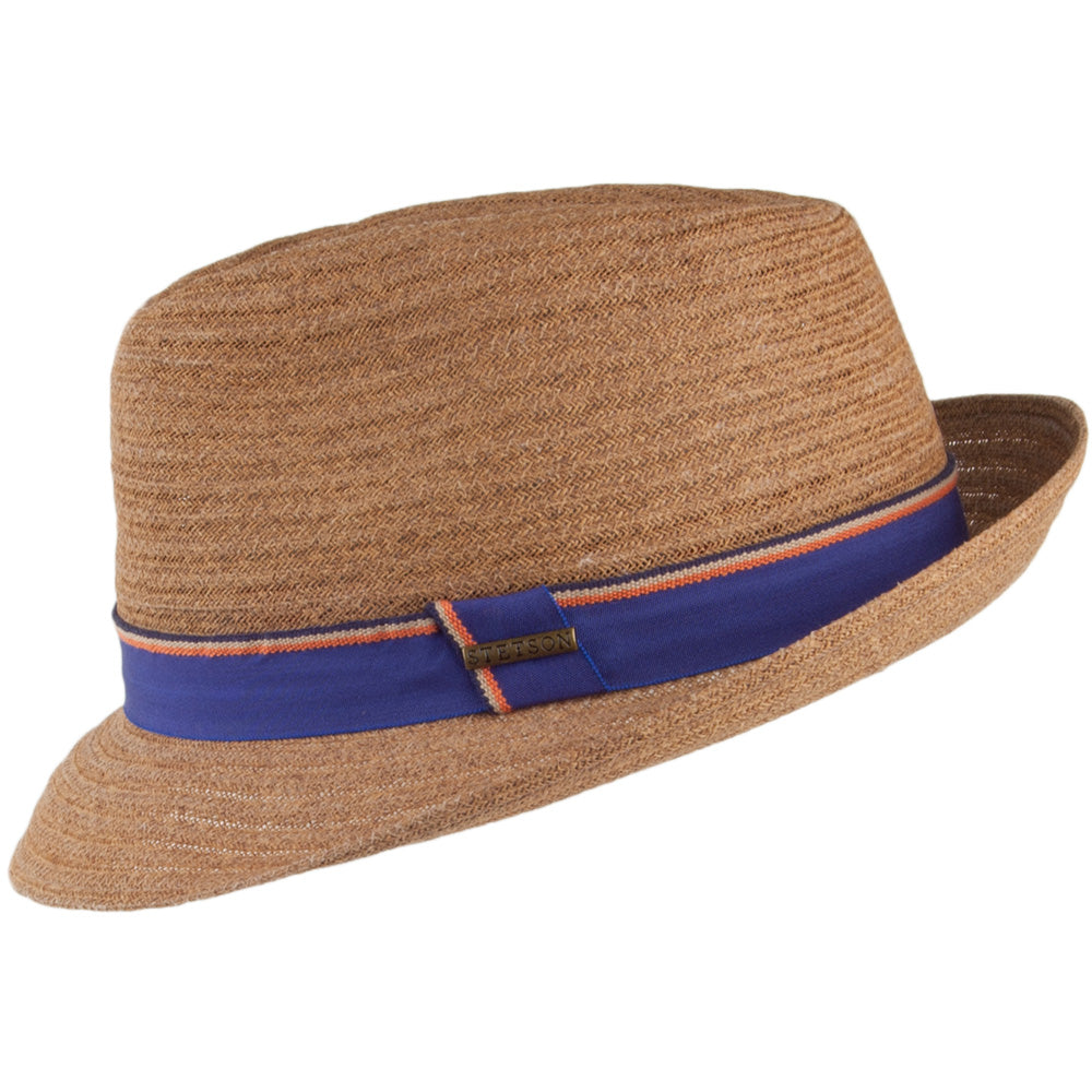 Stetson Hats Toyo Player Trilby Hat With Striped Band - Brown