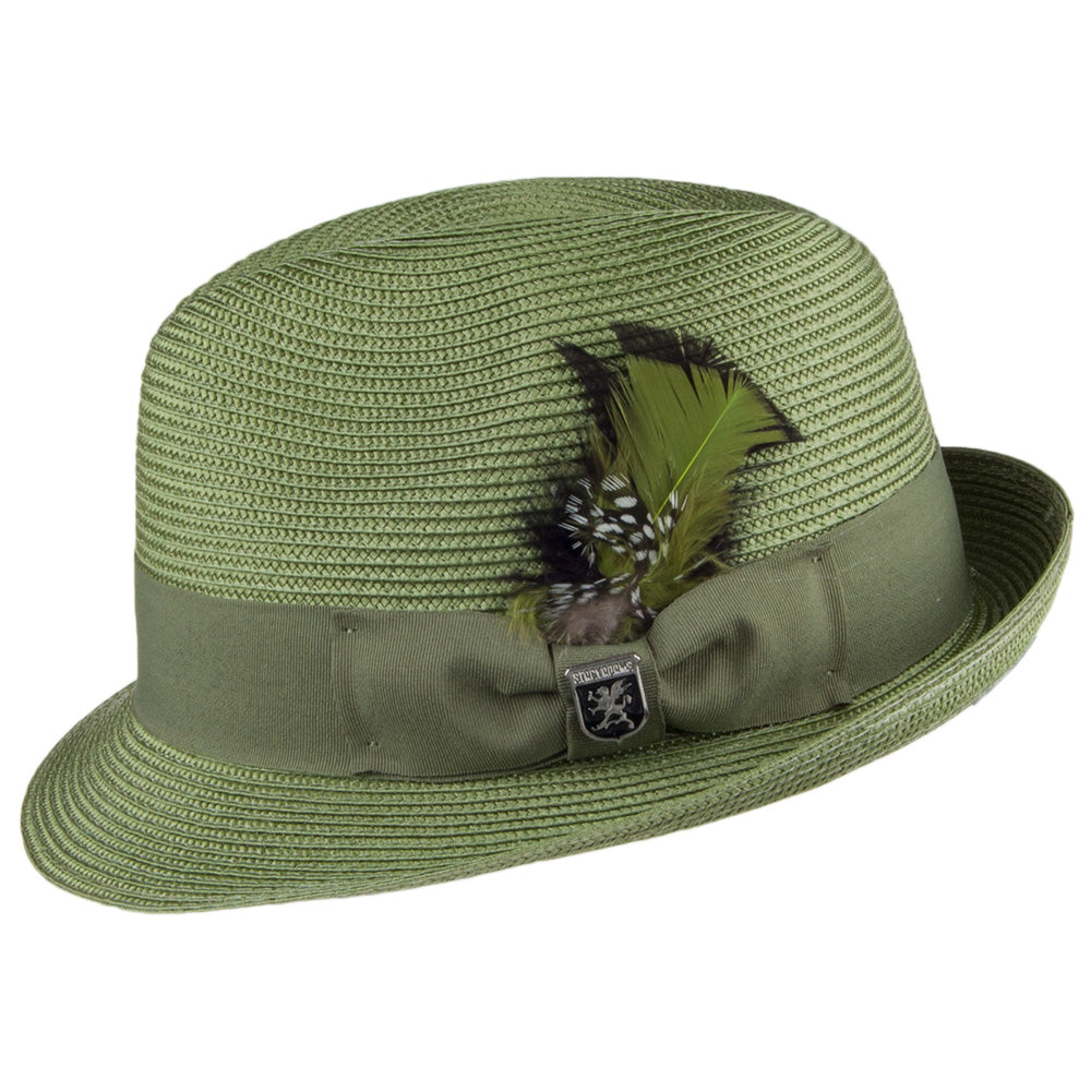 Stacy Adams Hats Toyo Straw Pinch Crown Trilby Hat - Sage