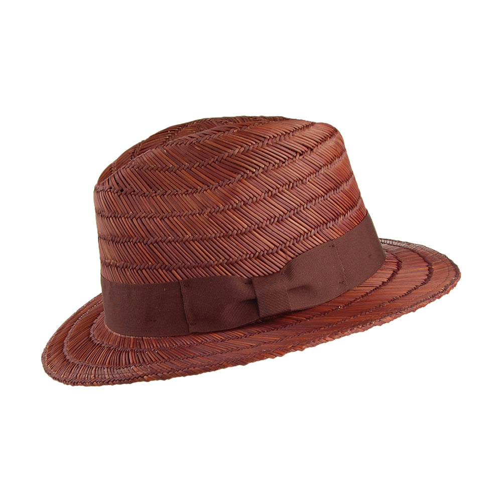 Brixton Hats Rollins Straw Fedora Hat - Brown