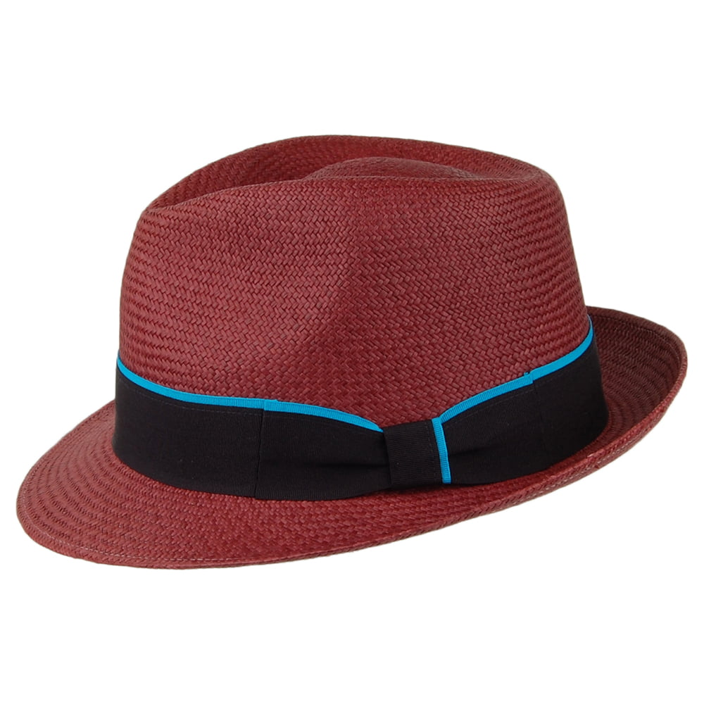 Failsworth Hats Panama Trilby Hat - Merlot