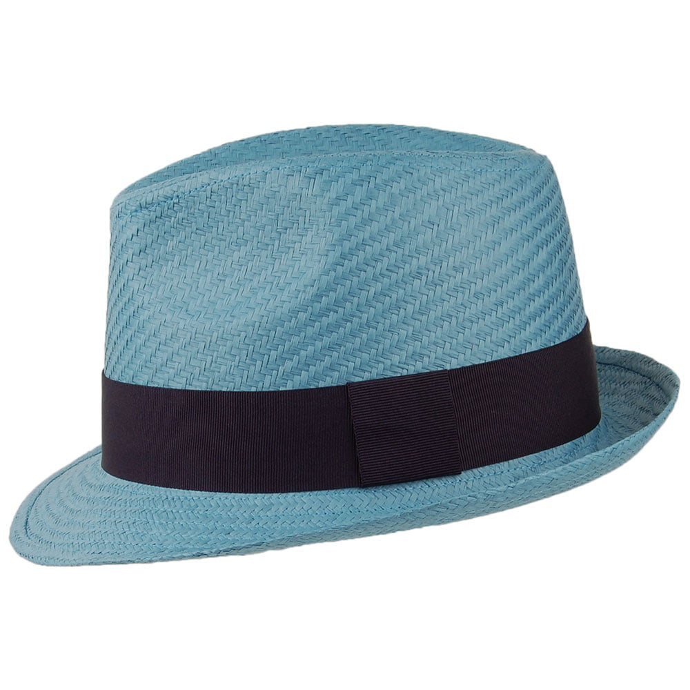 Failsworth Hats Straw Trilby Hat - Blue