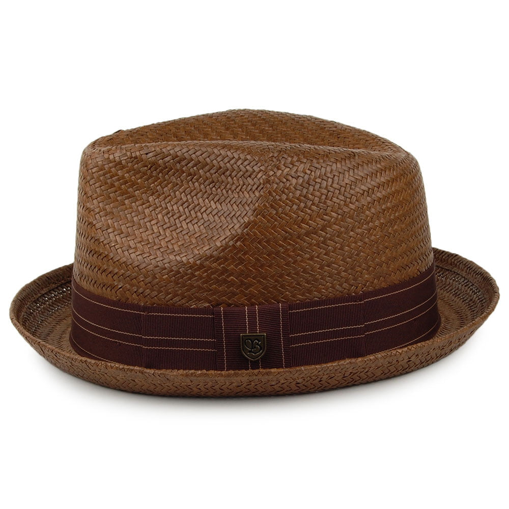 Brixton Hats Castor Straw Trilby Hat - Sepia-Brown