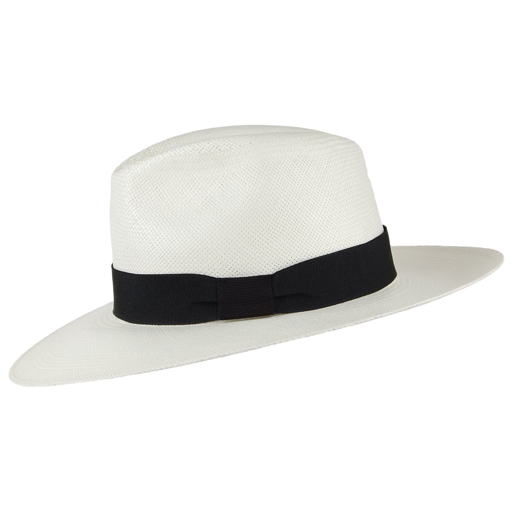 City Sport The Author Wide Brim Panama Fedora Hat - Bleach