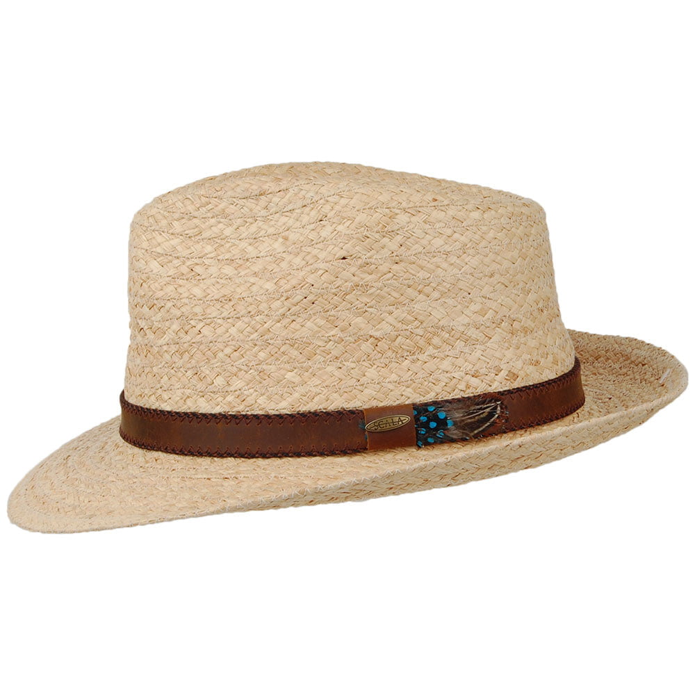 Scala Hats Currituck Raffia Braid Fedora Hat - Natural