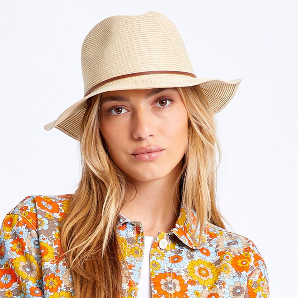 Brixton Hats Wesley Packable Straw Fedora Hat - Tan