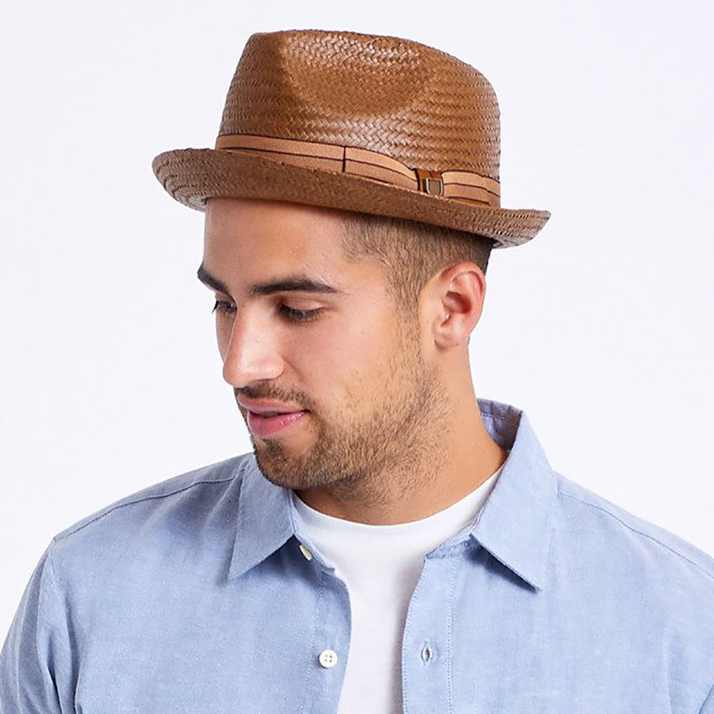 Brixton Hats Castor Straw Trilby Hat - Toffee