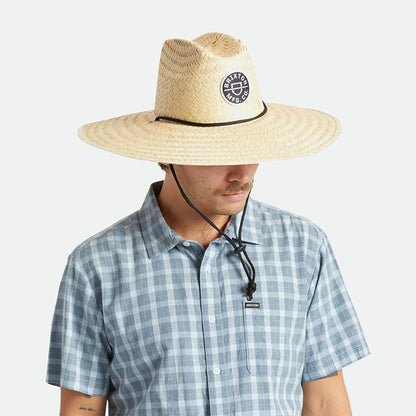 Brixton Hats Crest Straw Lifeguard Hat - Natural