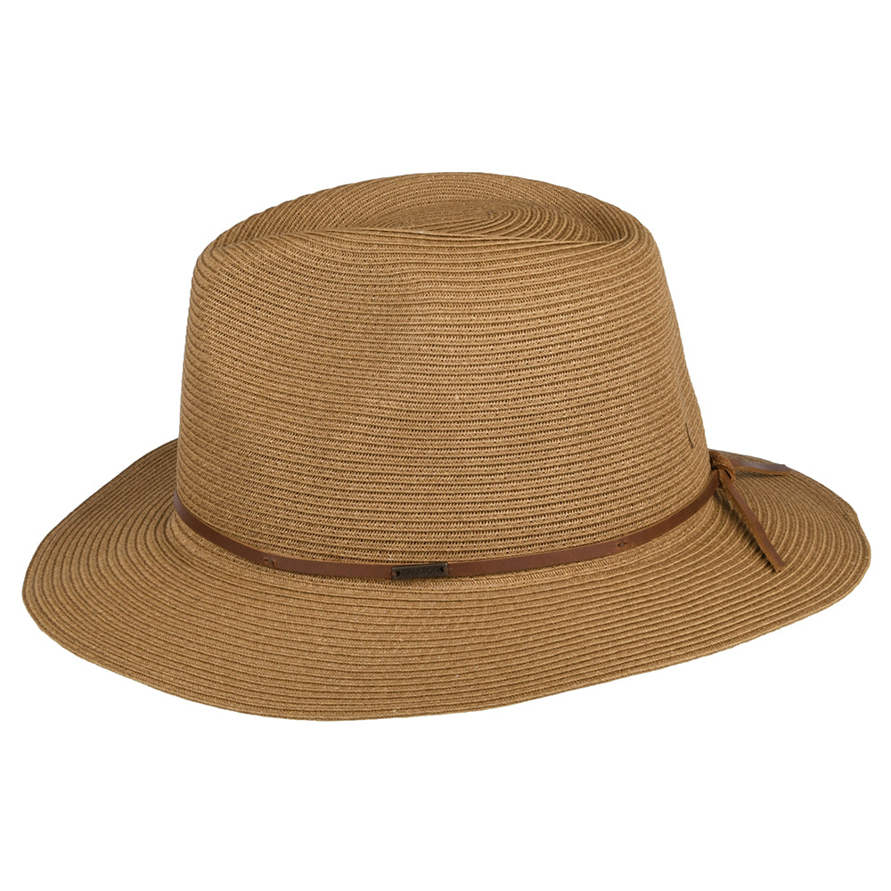 Brixton Hats Wesley Packable Straw Fedora Hat - Copper