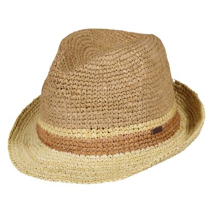 Barts Hats Brisbane Raffia Straw Trilby Hat - Wheat