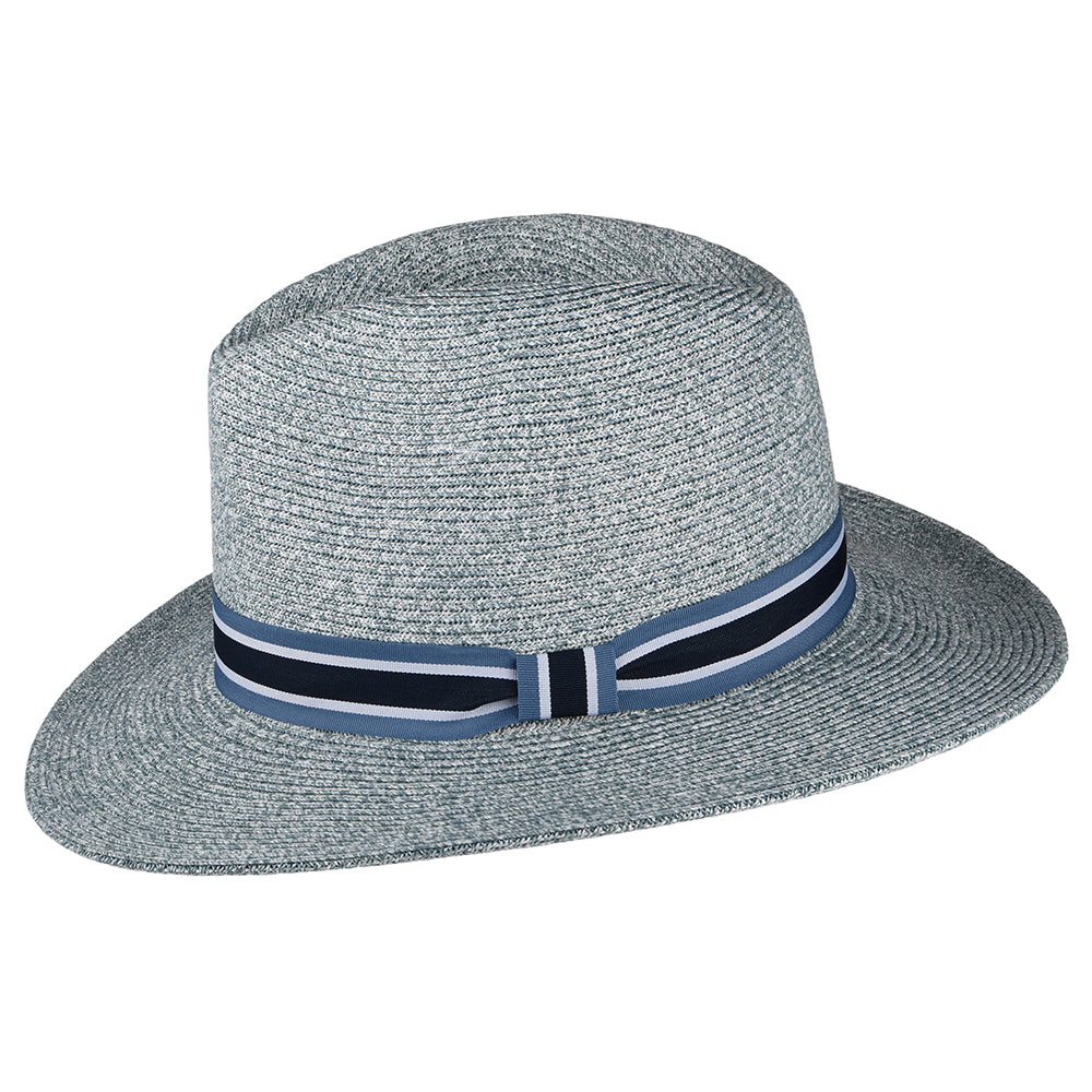 Failsworth Hats Antigua Toyo Straw Fedora Hat - Blue