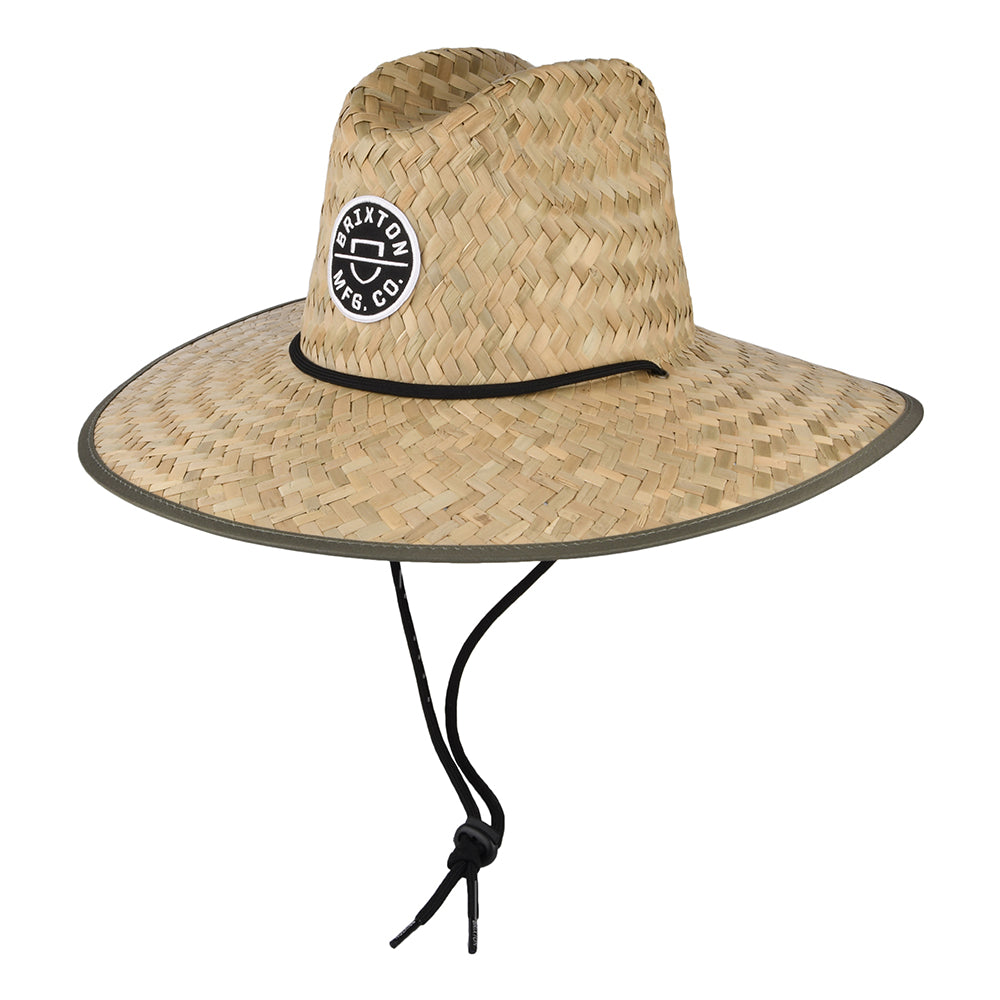 Brixton Hats Crest Straw Lifeguard Hat - Tan-Olive – Village Hats