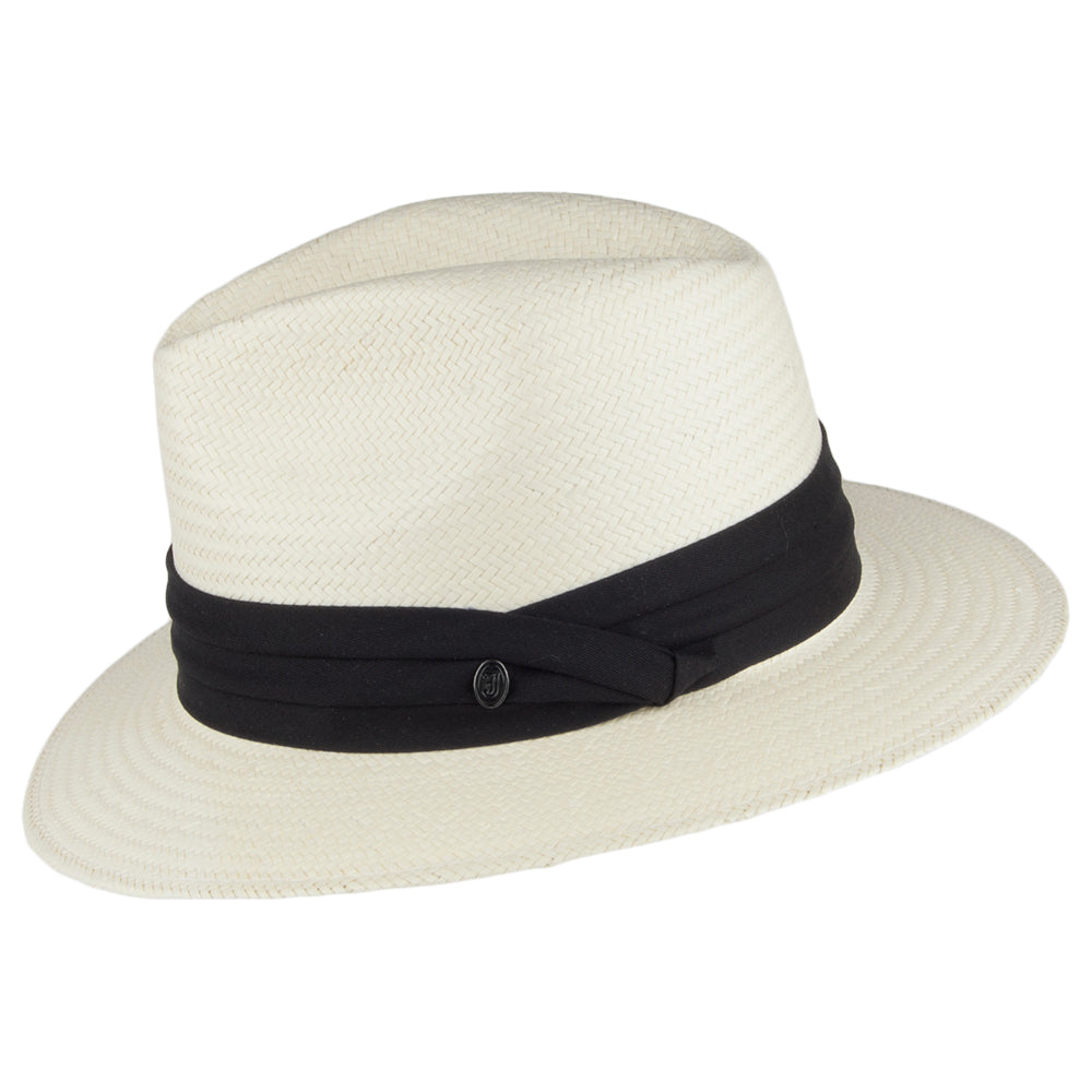 Jaxon & James Toyo Safari Fedora with Black Band - Ivory